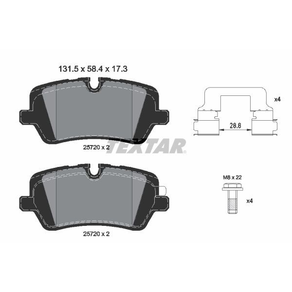 TEXTAR FREN BALATASI ARKA LAND ROVER (LR03657)