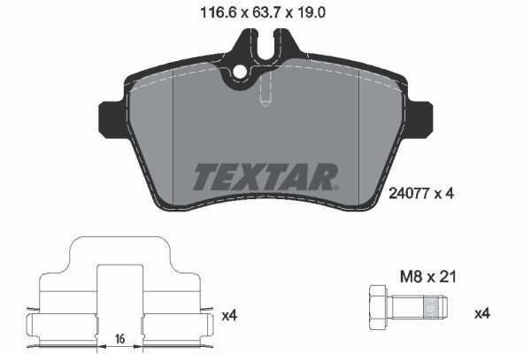 TEXTAR ÖN FREN BALATASI. W169. A150-160. 2004-12. (A1694202120)