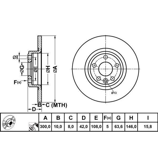 BOSCH ARKA DİSK DISCOVERY SPORT (LR061388)