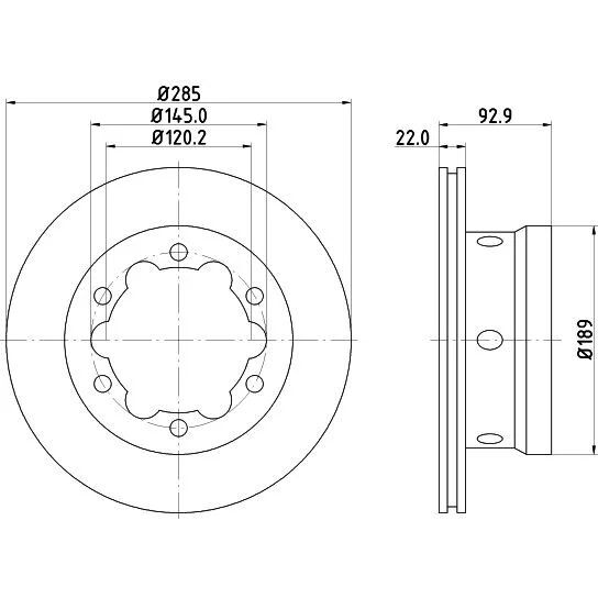 HELLA PAGID ARKA FREN DİSKİ. W904 SPRİNTER-LT (A9044230312)