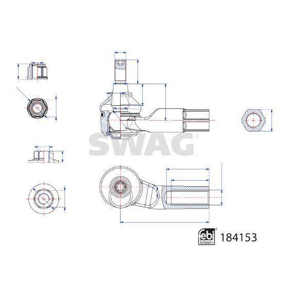 SWAG ROT BAŞI SOL GOLF8/A3 20> (5WA423811B)
