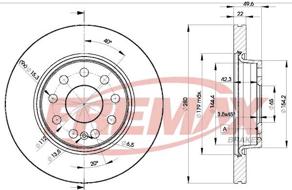 FREMAX ÖN FREN DİSKİ. GOLF-JETTA-A3-LEON. 2004-13… (1K0615301AC)