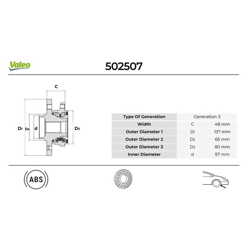 VALEO PORYA (RULMANLI) ÖN GOLF/CADDY/A3 04> (1K0498621)